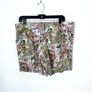 J. Jill Shorts Women’s L Petite Floral Tropical Pull On Vacation Resort Shorts